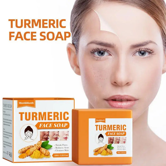 100g Turmeric Soap Face Cleansing Anti Acne Skin Brighten Dark Lightening Pimples Essential Handmade Ginger Spot Oil Remove F4L9