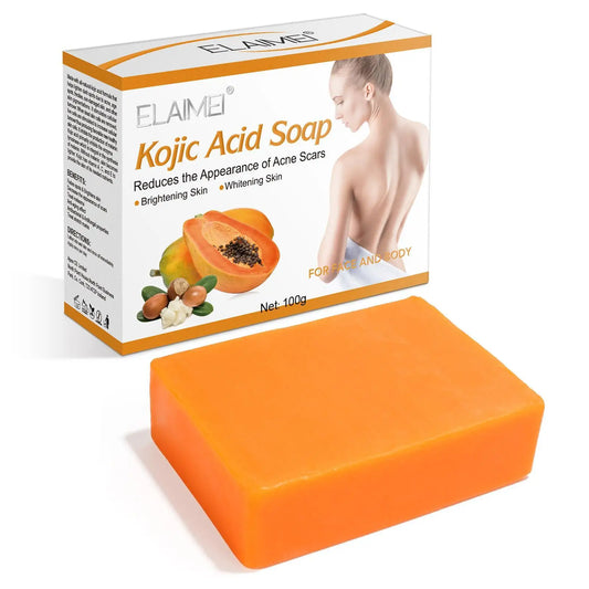 100g Papaya Kojic Acid Soap Deep Cleansing Softening Cuticles Lightening Acne Brightening Skin Tone