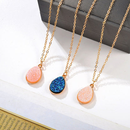 New Creative Necklace Simple Water Drop Pendant Fashion Sweet Crystal Cluster Necklace