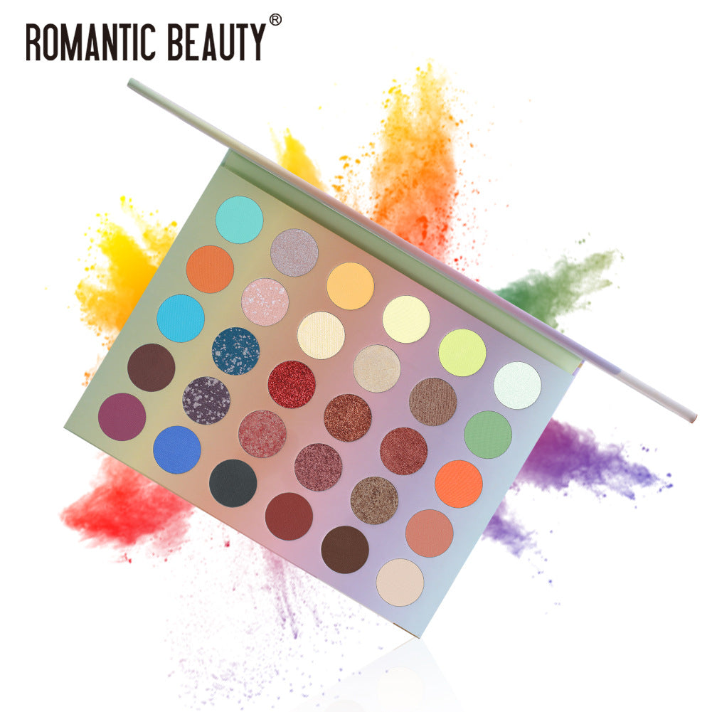 Romantic Beauty 30 Color Large Plate Pearlescent Matte Eye Shadow Plate Color Makeup Eye Shadow