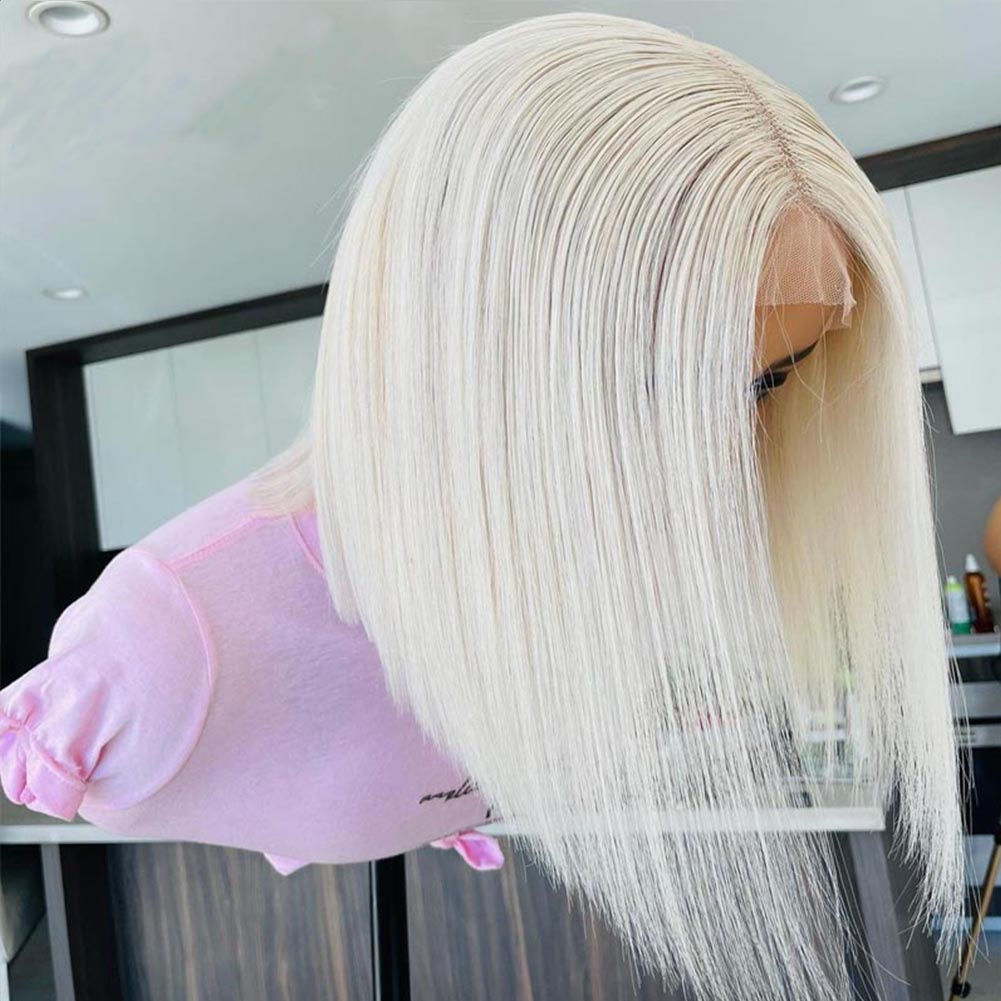 Women's Chemical Fiber Front Lace Wig Straight Hair Short Hair Headset Natural Hairline Wig