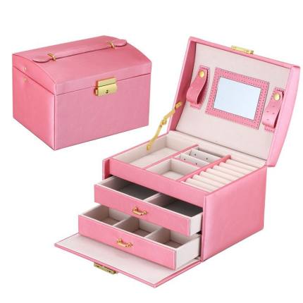 Jewelry Organizer Large Jewelry Box High Capacity Jewelry Casket Makeup Storage Makeup Organizer Leather Beauty Travel Box