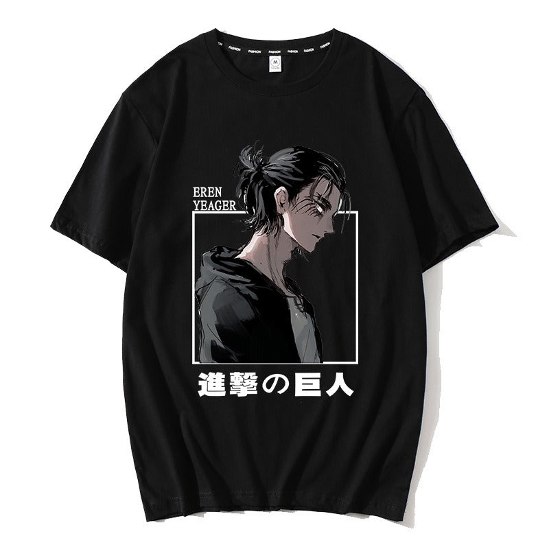 Attack on Titan clothes anime peripheral short-sleeved T-shirt Wings of Liberty Eren Titan trendy Japanese cotton T-shirt