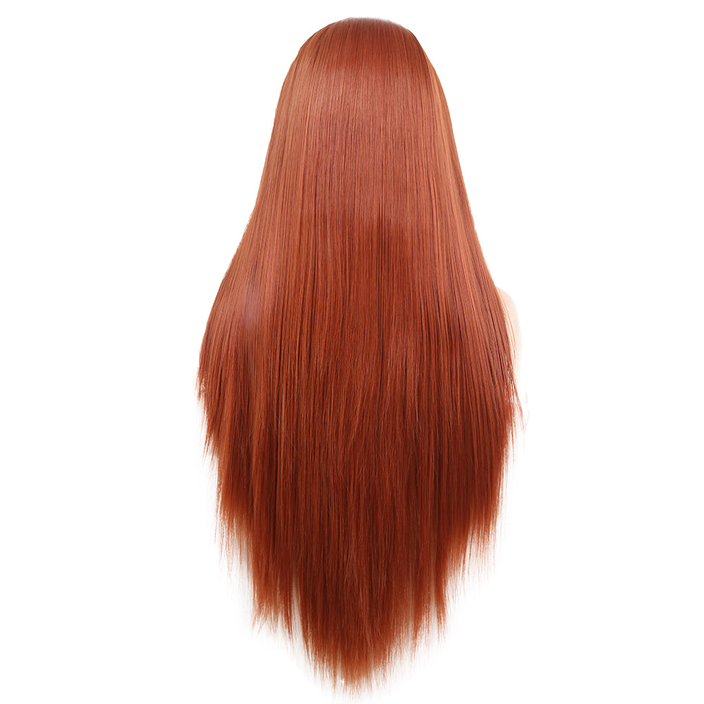 Chemical Fiber Front Lace Wig Headgear Long Straight Hair Natural Hairline Wig 2024