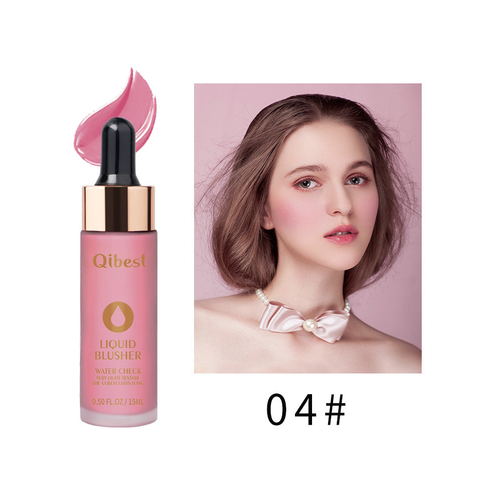 QIBEST Blush Cream Nude Makeup Moisturizing Brighten Skin Color Natural Contouring Blush Powder Rouge Liquid Blush