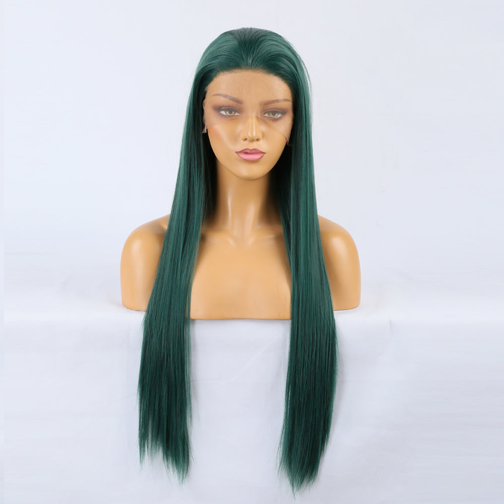 Goddess Wig Natural Realistic Wig Chemical Fiber Front Lace Long Straight Hair Matte High Temperature Silk Wig Headgear