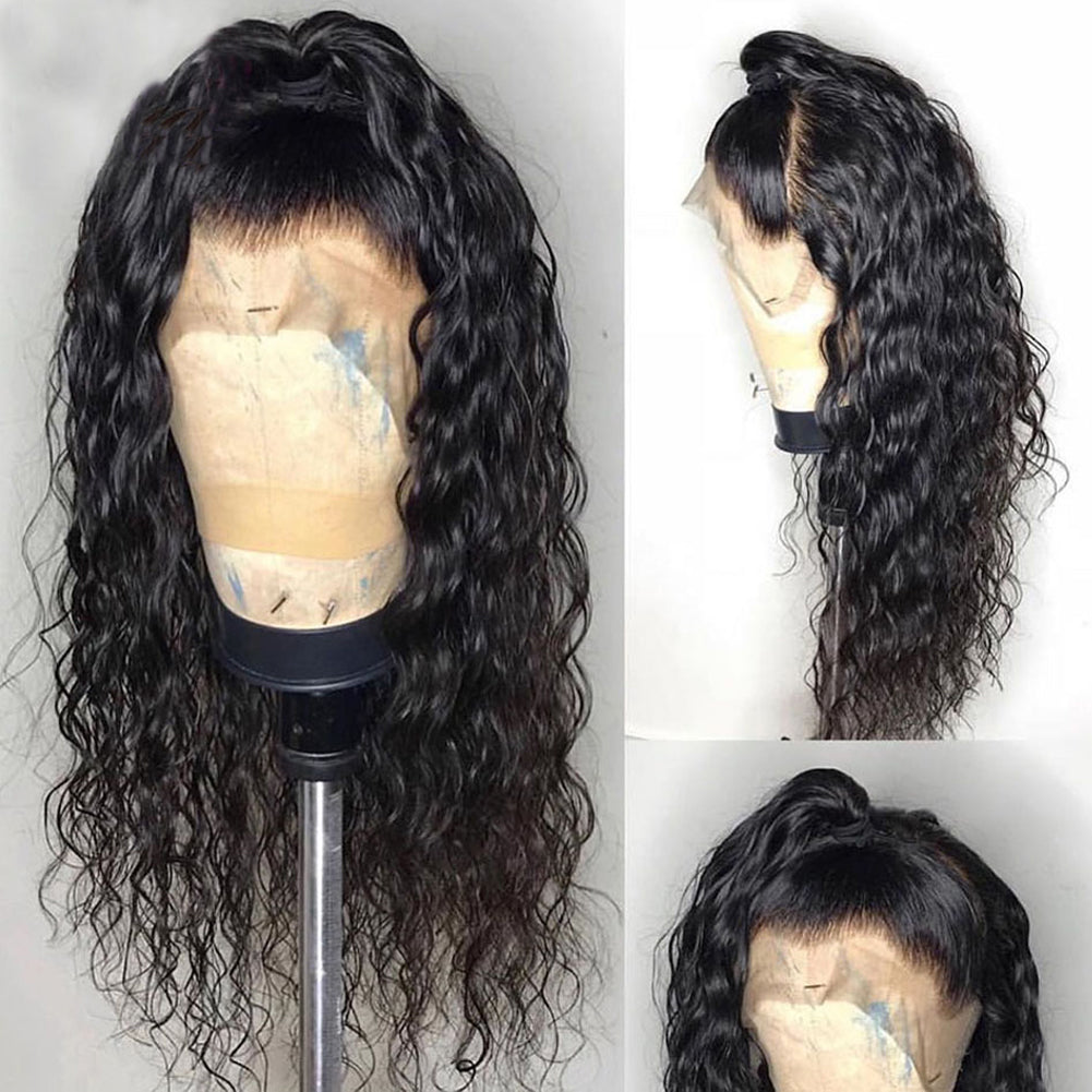 High Temperature Silk Wig Head Cover Wig Hand Groove Ladies Chemical Fiber Front Lace Curly Hair