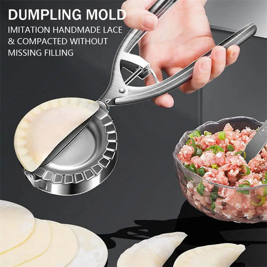 Kitchen Dumpling Mold Stainless Steel Dumpling Machine Pressing Home Baking Tool Skin Press Tool Dumpling Noodle Manual Kitchen Gadgets we