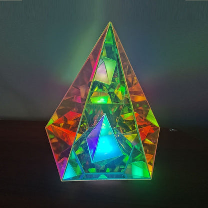 Colorful table lamp pyramid camping lamp bedroom mood decoration ornaments creative e sports desktop atmosphere lamp