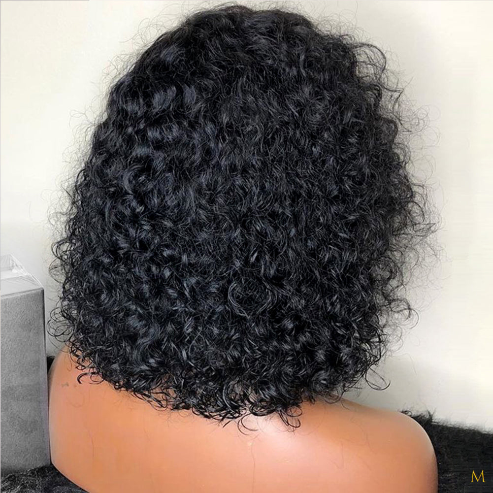 Wig Female Curly Hair Black Small Curly Curly Wig High Temperature Silk Chemical Fiber Front Lace Headgear