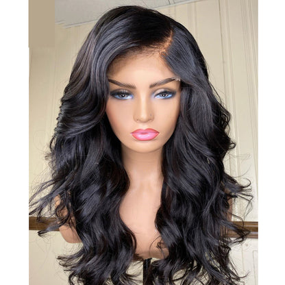 New European And American Women's Natural Front Lace Wavy Long Curly Lanting Wig Headgear
