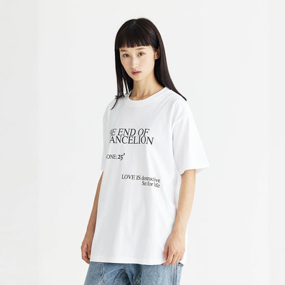 Loose short-sleeved letter printed casual couple T-shirt