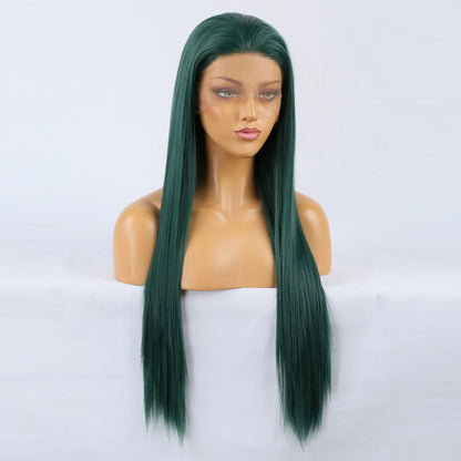 Goddess Wig Natural Realistic Wig Chemical Fiber Front Lace Long Straight Hair Matte High Temperature Silk Wig Headgear
