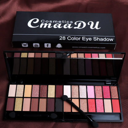 CmaaDU 28 Color Eyeshadow Palette Beginners Makeup Matte Pearlescent
