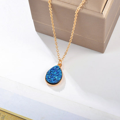 New Creative Necklace Simple Water Drop Pendant Fashion Sweet Crystal Cluster Necklace