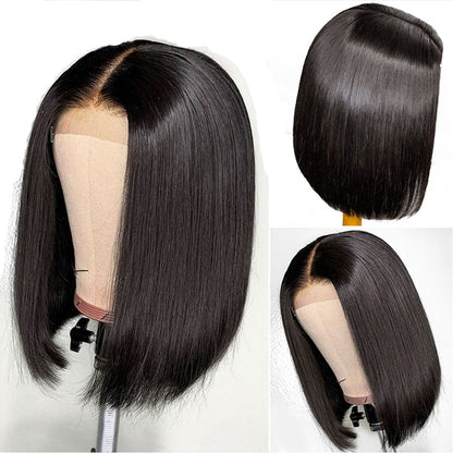 Wig Chemical Fiber High Temperature Silk Front Lace Wig Headgear Human Hair Wigs For Black Women Middle Part BOB