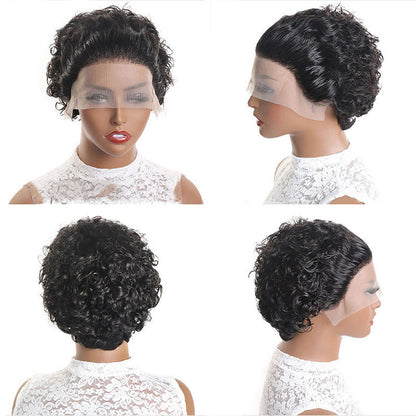 New front lace headgear wig short pixie headgear human hair real hair headgear