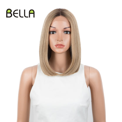 Bella Bob Wig Synthetic Lace Wig Short Blonde Bob Pink 613 Red Lemon Lace Short Hair 10-13 Inch Wigs For Women Lolita Cosplay