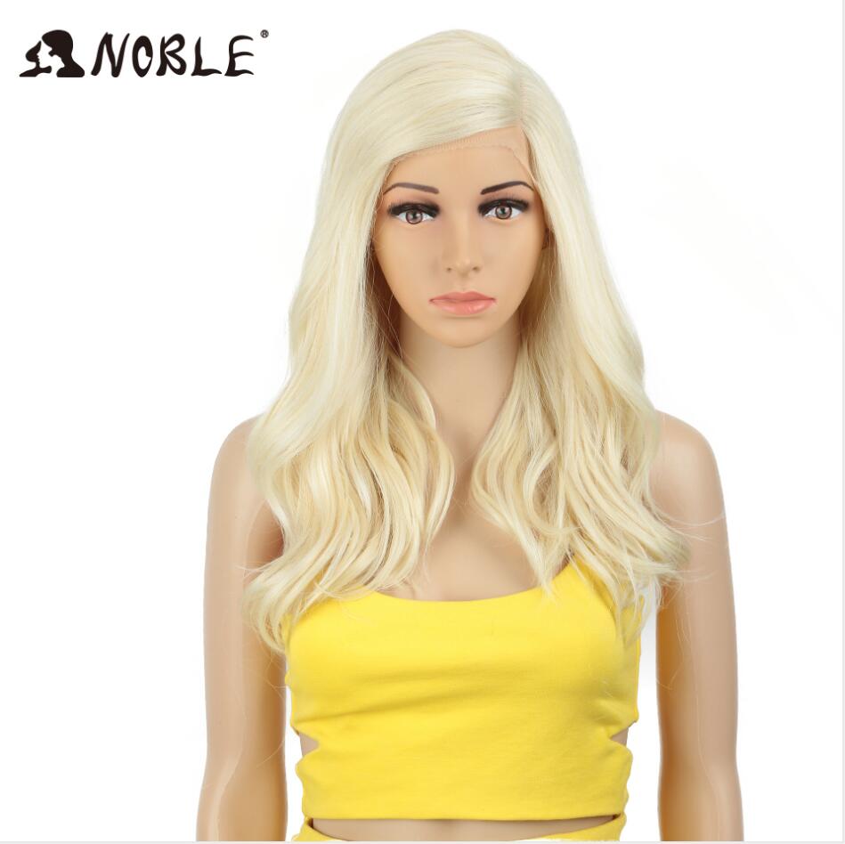 Noble Synthetic Lace Wig 20" Long Wavy lace Wig Ombre Blond Wig Cosplay Heat Resistant Wigs for Women Synthetic Lace Wig