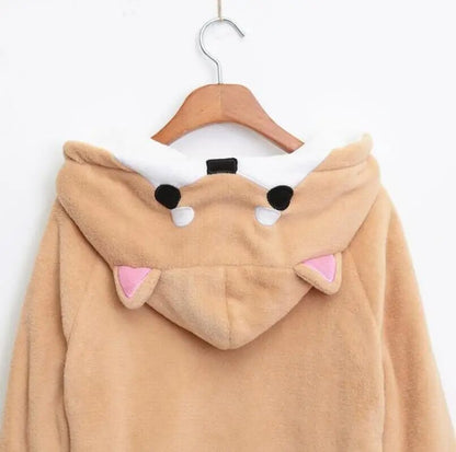 Harajuku Japanese Kawaii Hoodies Women Sweatshirts With Ears Cute Doge Muco Winter Plush Lovely Muco ! Anime Hooded Hoodie