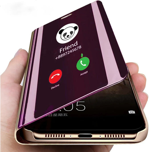 Mirror Flip Case on For Samsung Galaxy A54 A34 A14 A52 A53 A12 A51 A72 A32 A71 A50 A21 A13 A22 4G Cover For Samsung A54 5G Case pour