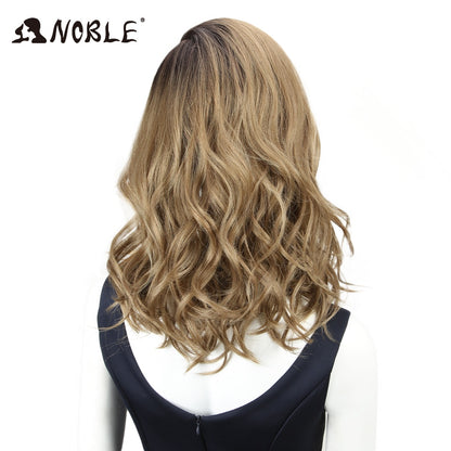 Noble Synthetic Lace Wig 20" Long Wavy lace Wig Ombre Blond Wig Cosplay Heat Resistant Wigs for Women Synthetic Lace Wig