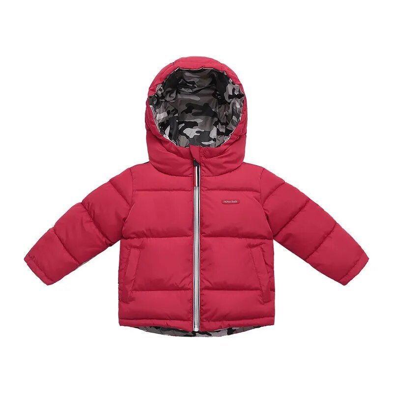 Winter Thick Warm Down Coat For Boys Jackets Can Be Worn On Both Sides Toddler Hooded men's Jacket