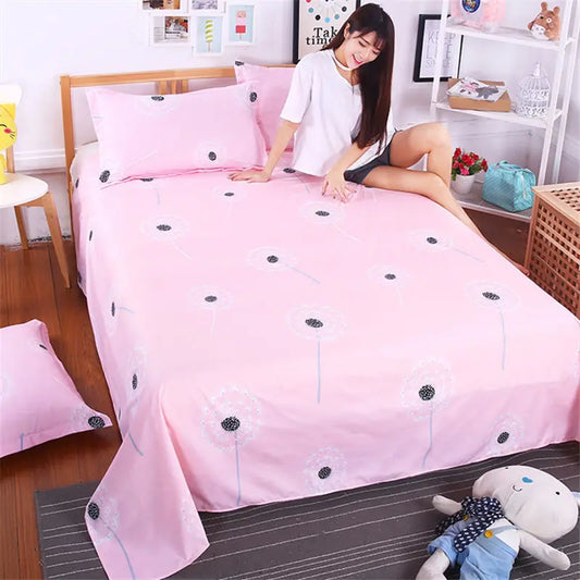 Bed Sheets Printing Twin Queen Full Size Nordic Style Plain Mattress Cover Breathable Durable Flat Sheet Bedspread Adults Simple
