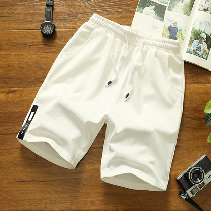 Casual Men's Shorts Outdoor Polyester Running Sports Elastic Waist Five Pants Summer Men's Loose Solid Color Baseball Shorts