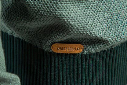 Spliced Cotton Men's Sweater
