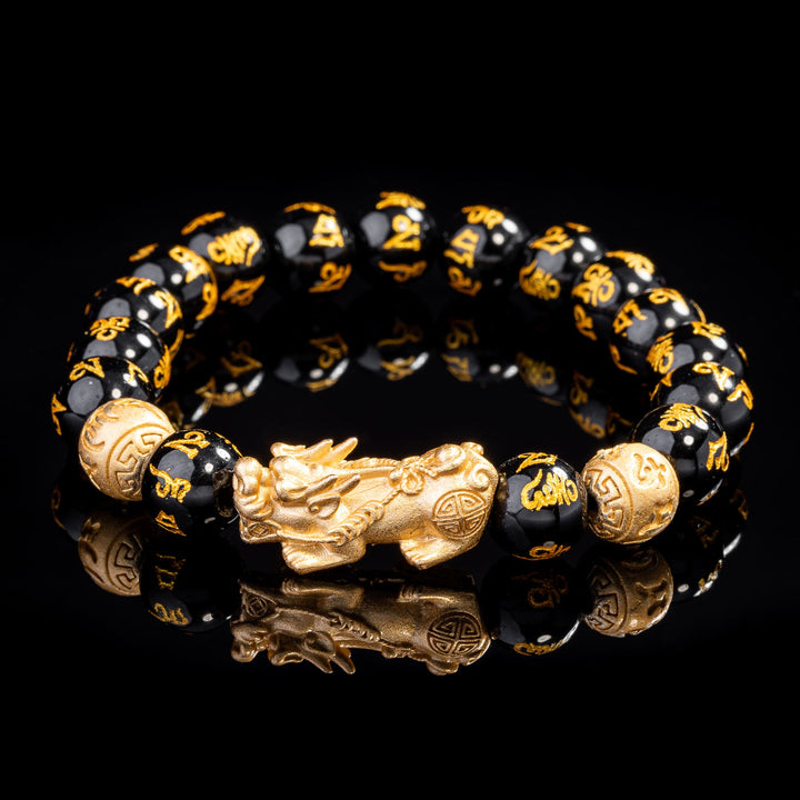 The Wealth Attractor Feng Shui Black Obsidian Bracelet